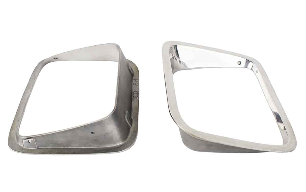 Kentrol 30536 Headlight Bezels Pair for 1987-1995 Jeep Wrangler YJ - Polished Silver