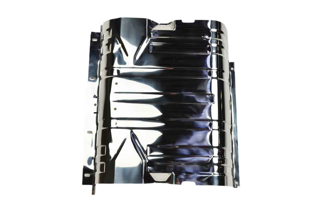 Kentrol 30539 Gas Tank Skid Plate with Strap for 1976-1990 Jeep CJ Wrangler YJ - Polished Silver