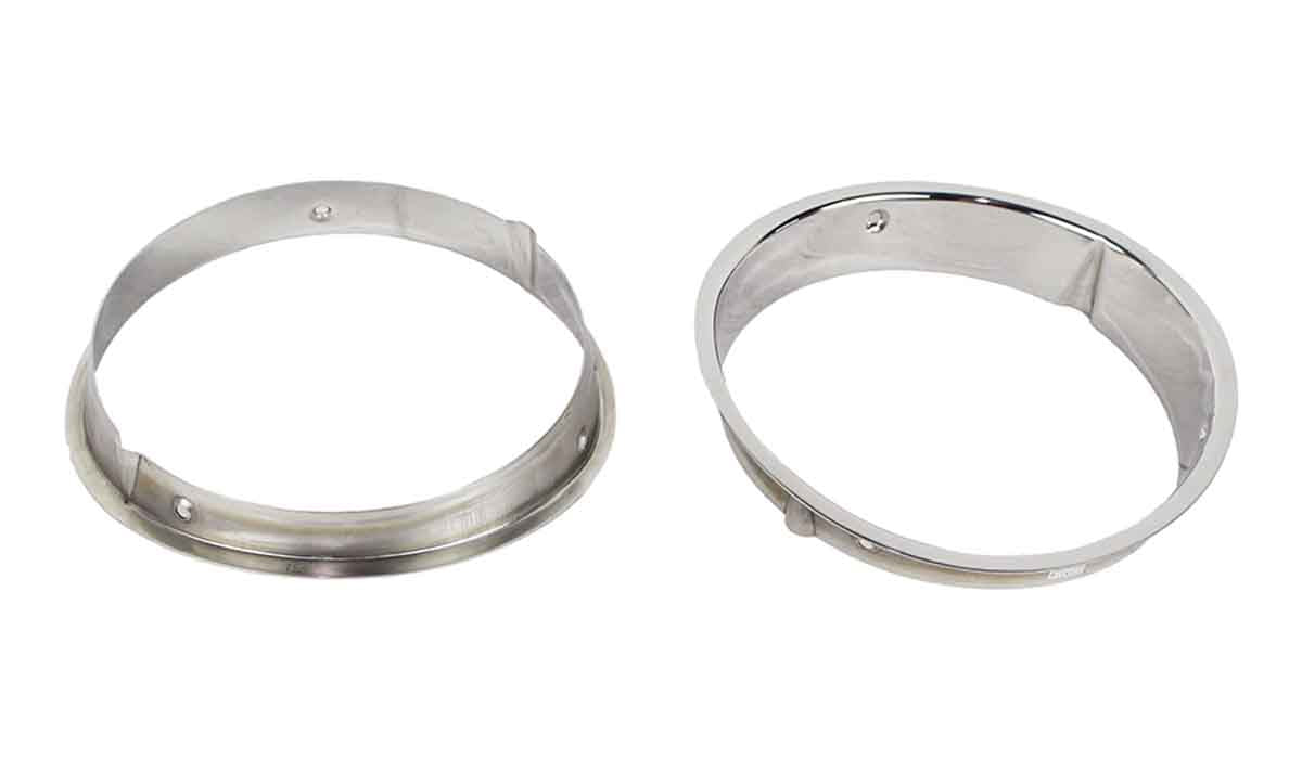 Kentrol 30543 Headlight Bezels Pair for 1997-2006 Jeep Wrangler TJ LJ - Polished Silver