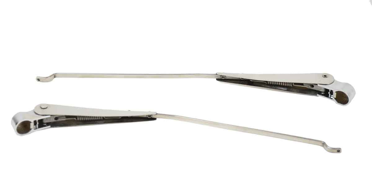 Kentrol 30544 Windshield Wiper Arms Pair for 1968-1986 Jeep CJ5 CJ7 CJ8 - Polished Silver