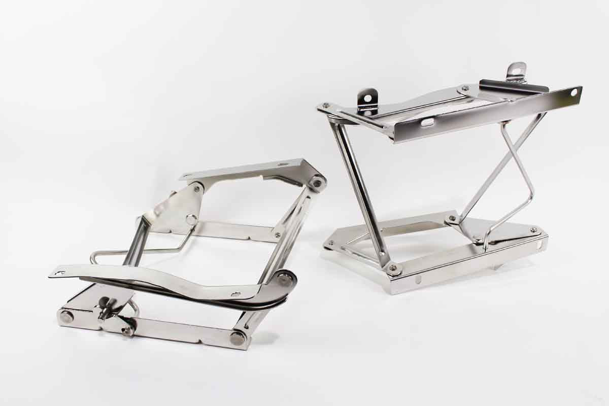 Kentrol 30552 Seat Pedestals Pair for 1976-1990 Jeep CJ Wrangler YJ - Polished Silver