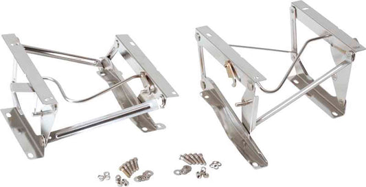 Kentrol 30552 Seat Pedestals Pair for 1976-1990 Jeep CJ Wrangler YJ - Polished Silver