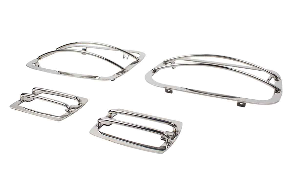 Kentrol 30558 Light Guard Set 4 Piece for 1987-1995 Jeep Wrangler YJ - Polished Silver