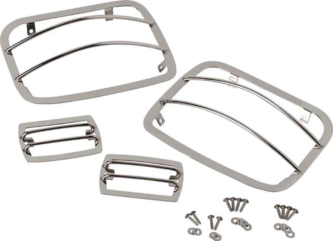 Kentrol 30558 Light Guard Set 4 Piece for 1987-1995 Jeep Wrangler YJ - Polished Silver