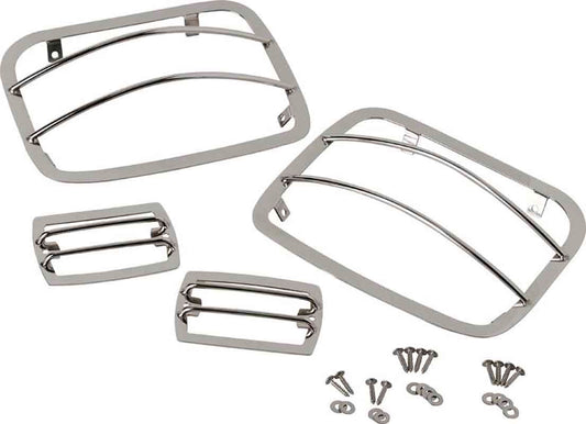 Kentrol 30558 Light Guard Set 4 Piece for 1987-1995 Jeep Wrangler YJ - Polished Silver