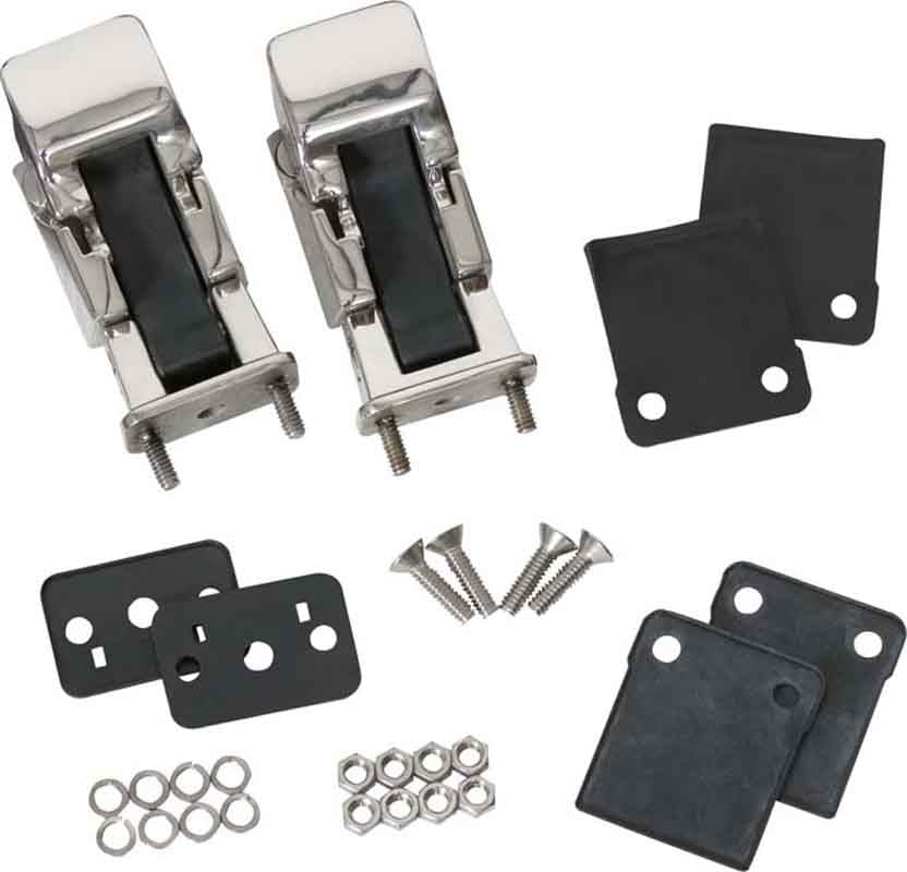 Kentrol 30563 Hood Catch Pair TJ Style for 1955-1995 Jeep CJ Wrangler YJ - Polished Silver