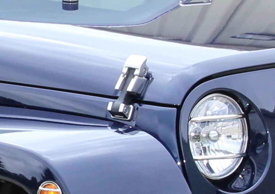 Kentrol 30571 Hood Catch Pair for 2007-2018 Jeep Wrangler JK - Polished Silver