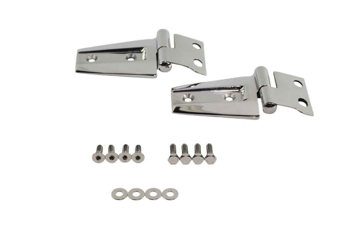 Kentrol 30572 Hood Hinge Pair for 2007-2018 Jeep Wrangler JK - Polished Silver