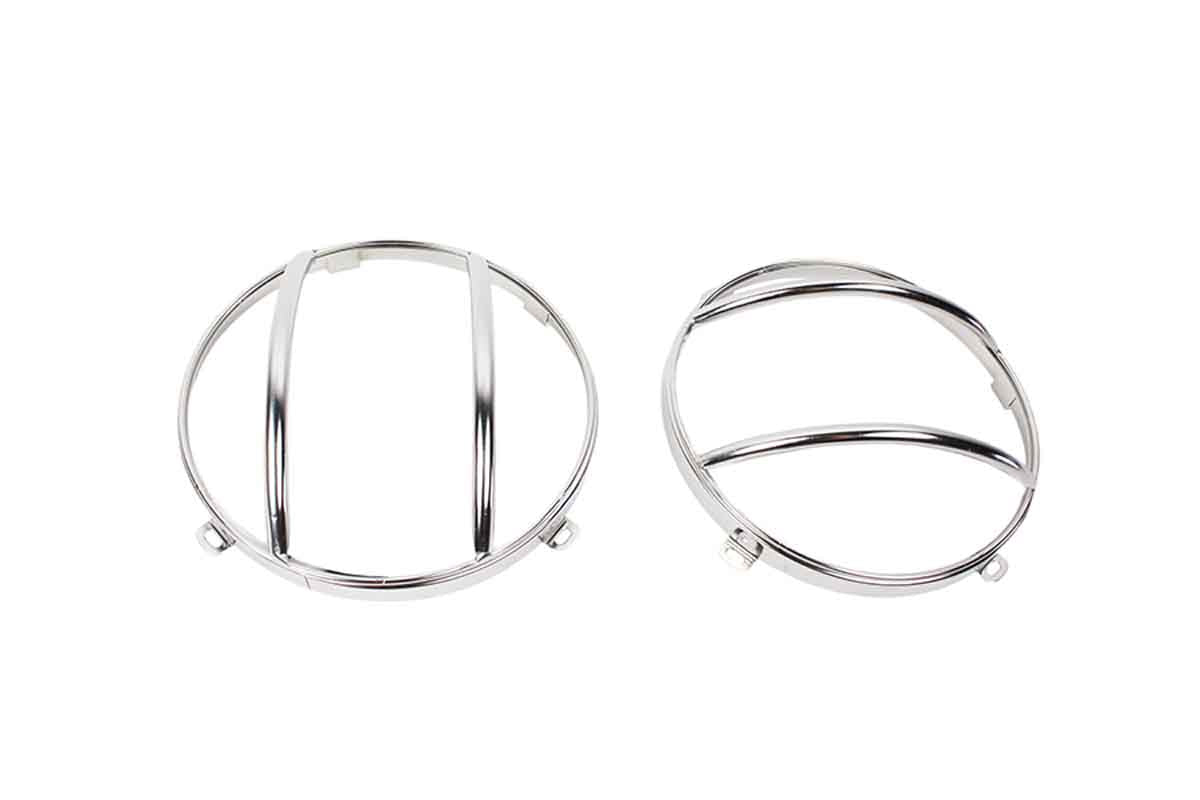 Kentrol 30573 Euro Headlight Guards Pair for 2007-2018 Jeep Wrangler JK - Polished Silver