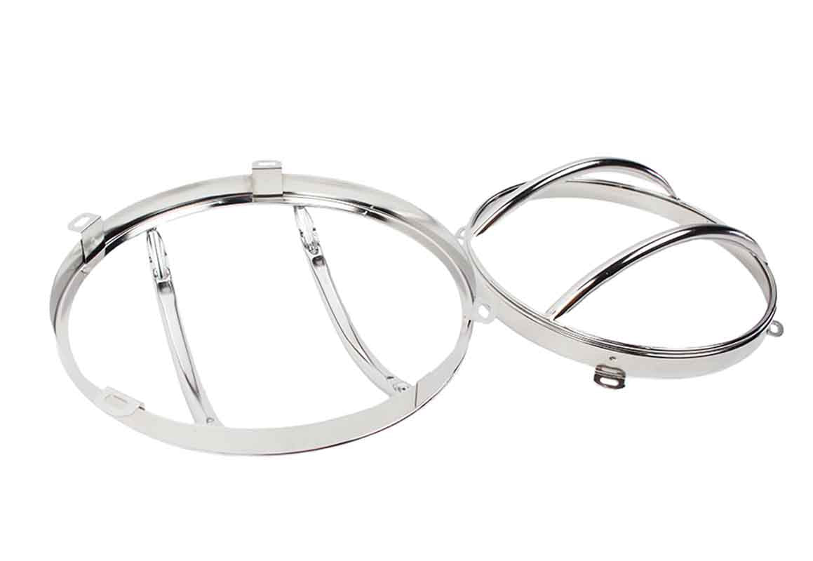 Kentrol 30573 Euro Headlight Guards Pair for 2007-2018 Jeep Wrangler JK - Polished Silver