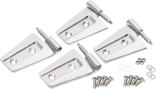Kentrol 30575 Door Hinge Set 4 Piece for 2007-2018 Jeep Wrangler JK 2-Door - Polished Silver