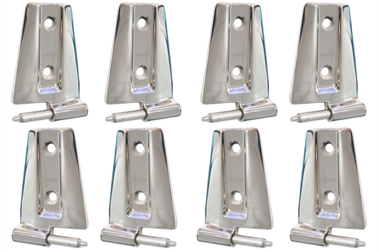 Kentrol 30576 Door Hinge Set 8 Piece for 2007-2018 Jeep Wrangler JKU 4-Door - Polished Silver