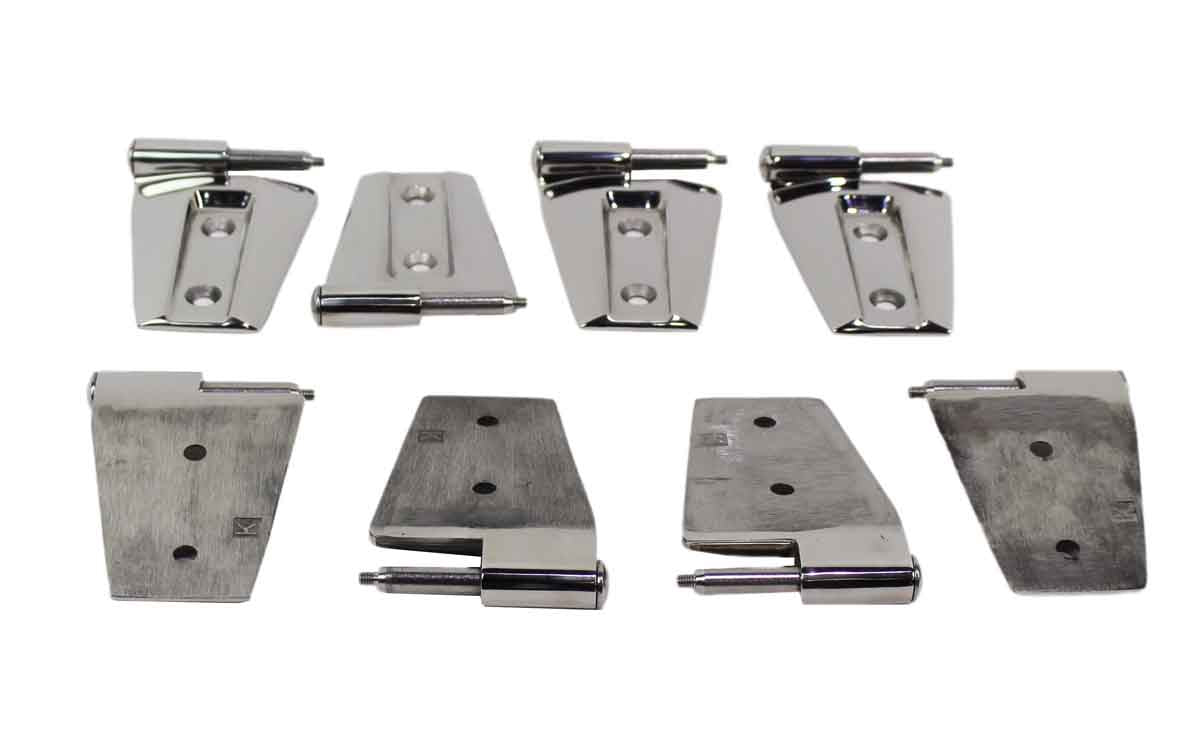Kentrol 30576 Door Hinge Set 8 Piece for 2007-2018 Jeep Wrangler JKU 4-Door - Polished Silver