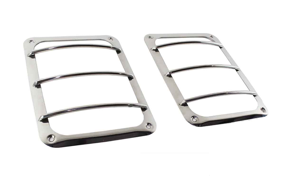 Kentrol 30582 Taillight Guards Pair for 2007-2018 Jeep Wrangler JK - Polished Silver