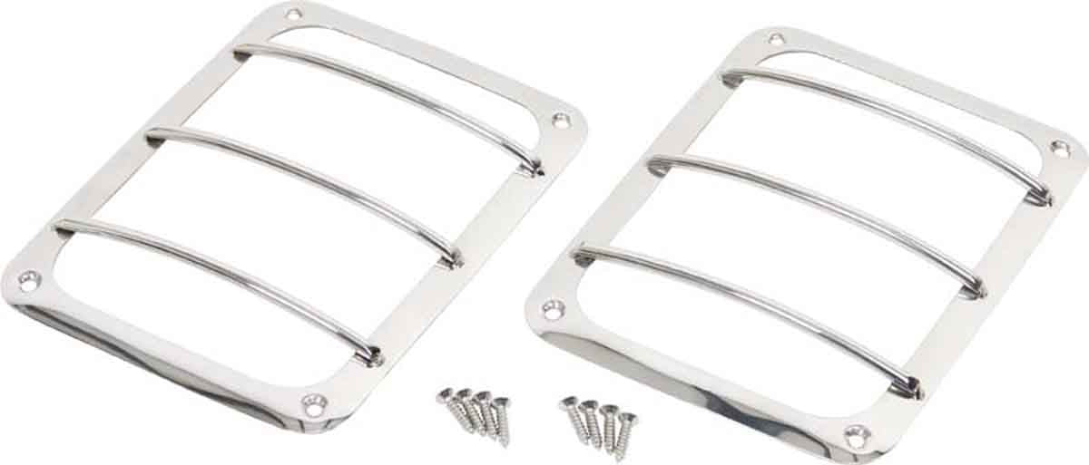 Kentrol 30582 Taillight Guards Pair for 2007-2018 Jeep Wrangler JK - Polished Silver