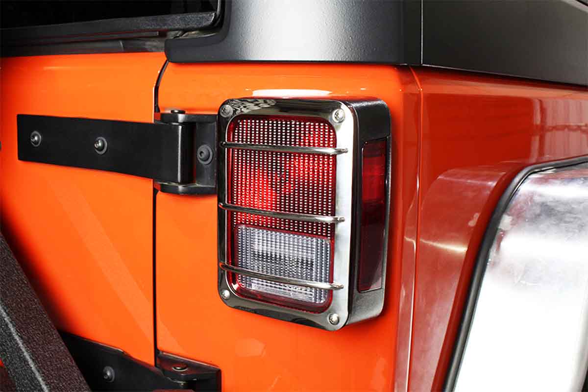 Kentrol 30582 Taillight Guards Pair for 2007-2018 Jeep Wrangler JK - Polished Silver