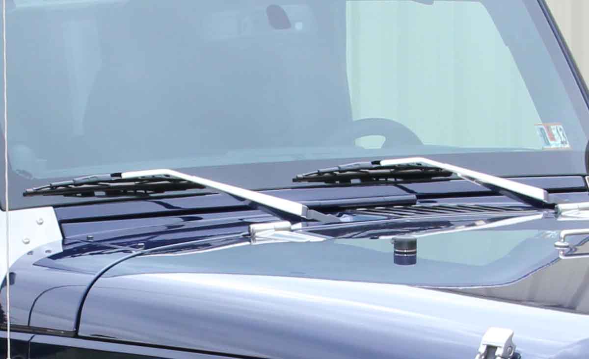 Kentrol 30591 Windshield Wiper Arms Pair for 2007-2018 Jeep Wrangler JK - Polished Silver