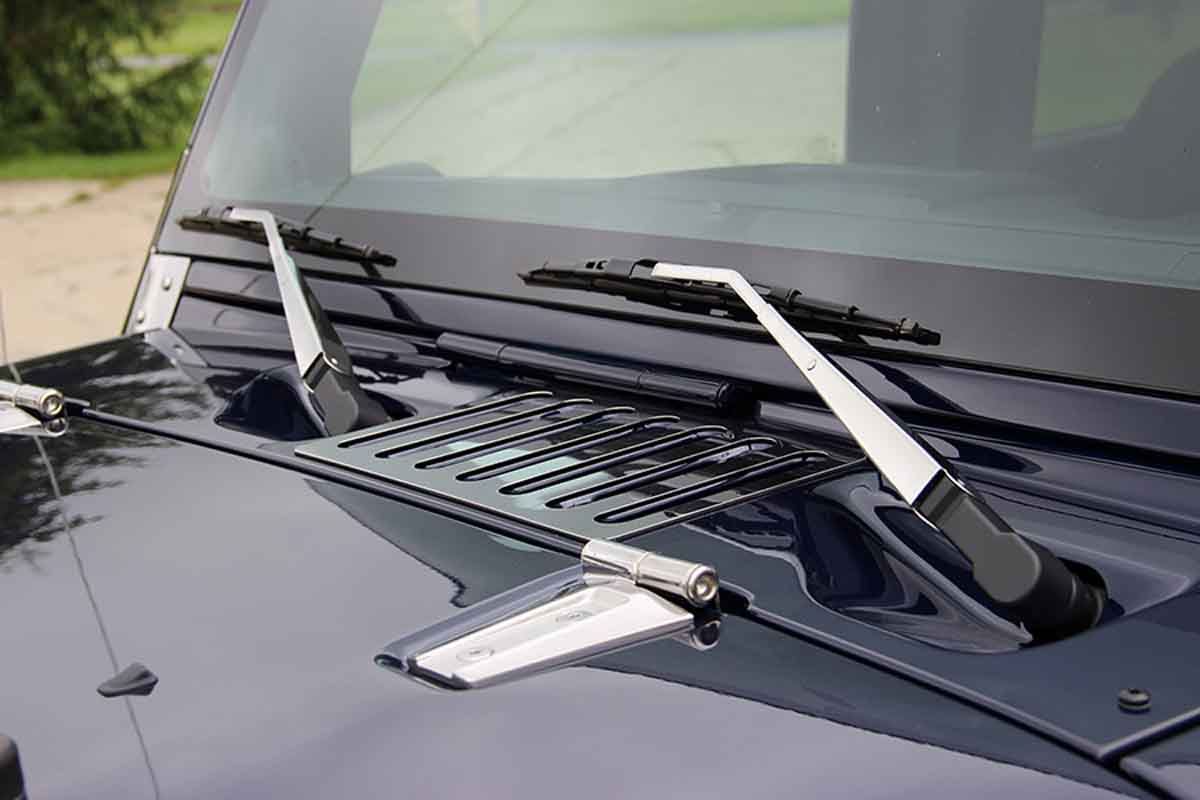 Kentrol 30591 Windshield Wiper Arms Pair for 2007-2018 Jeep Wrangler JK - Polished Silver