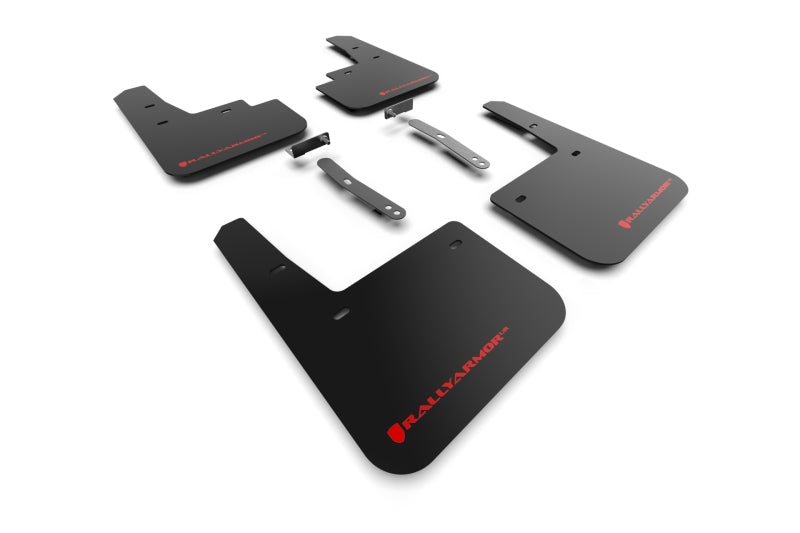 Rally Armor UR Mud Flaps - 2022-2023 Hyundai Kona N - Black/Red Logo - #MF83-UR-BLK-RD