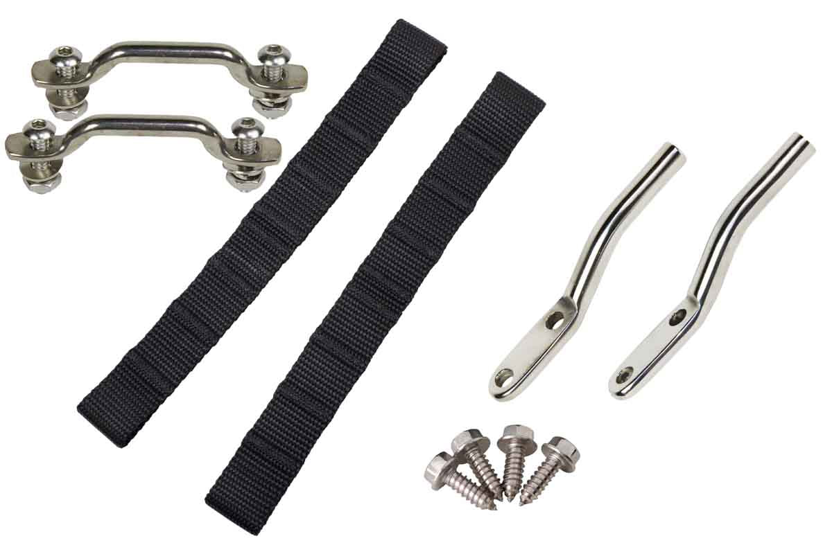 Kentrol 30725 Door Strap Kit for 1976-1995 Jeep CJ7 Wrangler YJ - Polished Silver