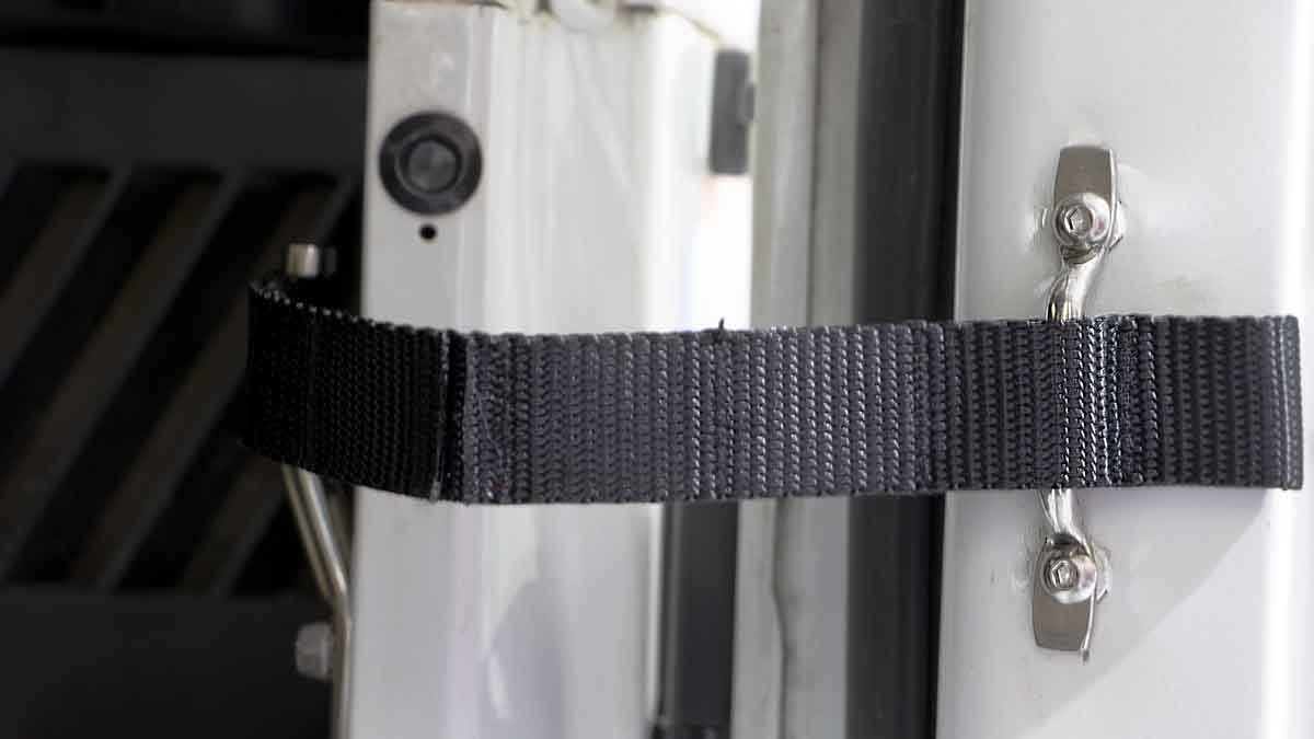 Kentrol 30725 Door Strap Kit for 1976-1995 Jeep CJ7 Wrangler YJ - Polished Silver
