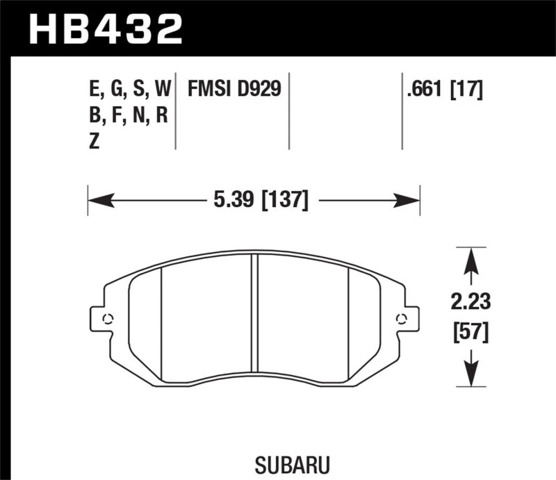 Hawk Performance HB432F.661 HPS Performance Street Brake Pads