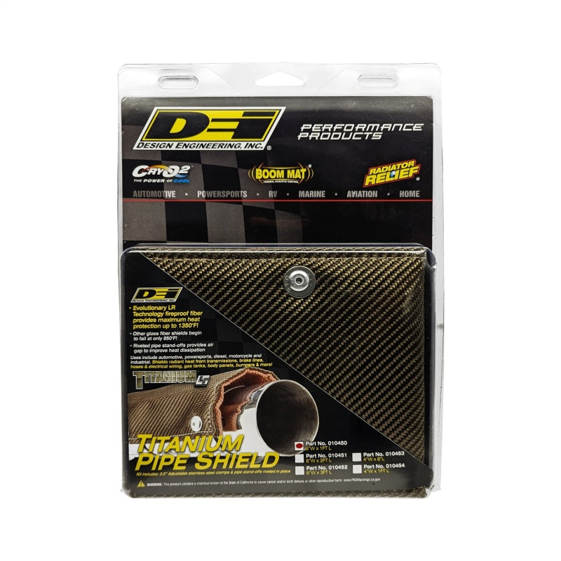 DEI Pipe Shield with Stainless Steel Clamps - 6in x 12in - Titanium