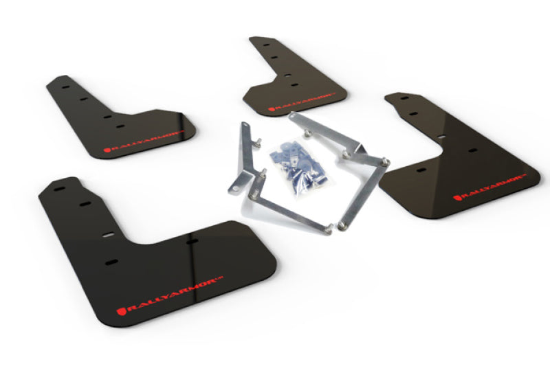 Rally Armor UR Mud Flaps - 2017-2021 Honda Civic - Black/Red Logo - #MF51-UR-BLK/RD