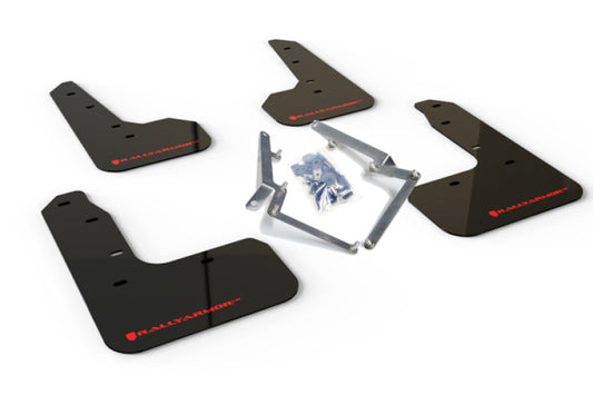 Rally Armor UR Mud Flaps - 2017-2021 Honda Civic - Black/Red Logo - #MF51-UR-BLK/RD