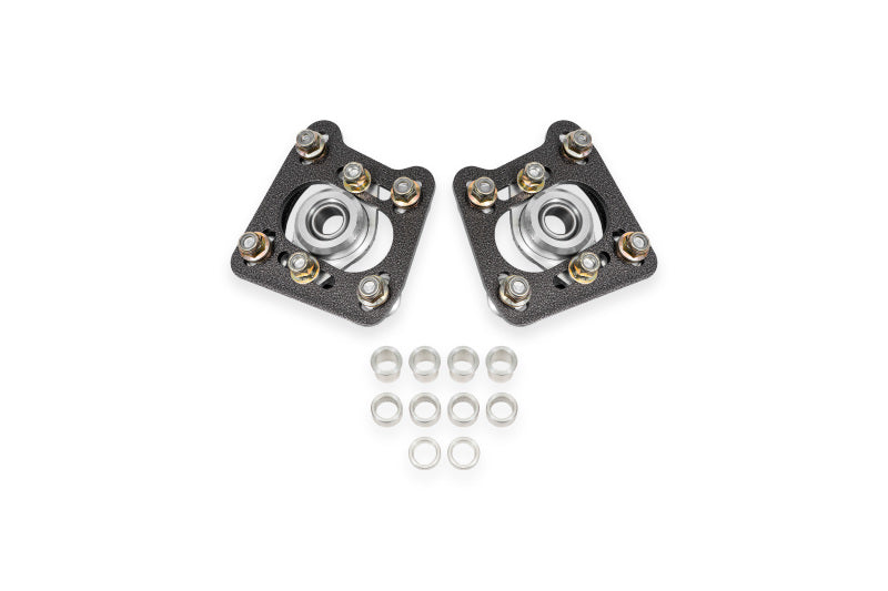 BMR 1994-2004 Ford Mustang Steel Caster Camber Plates - Black Hammertone
