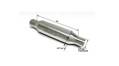 SLP LoudMouth 2.5in Bullet-Type Resonator Polished Stainless Each