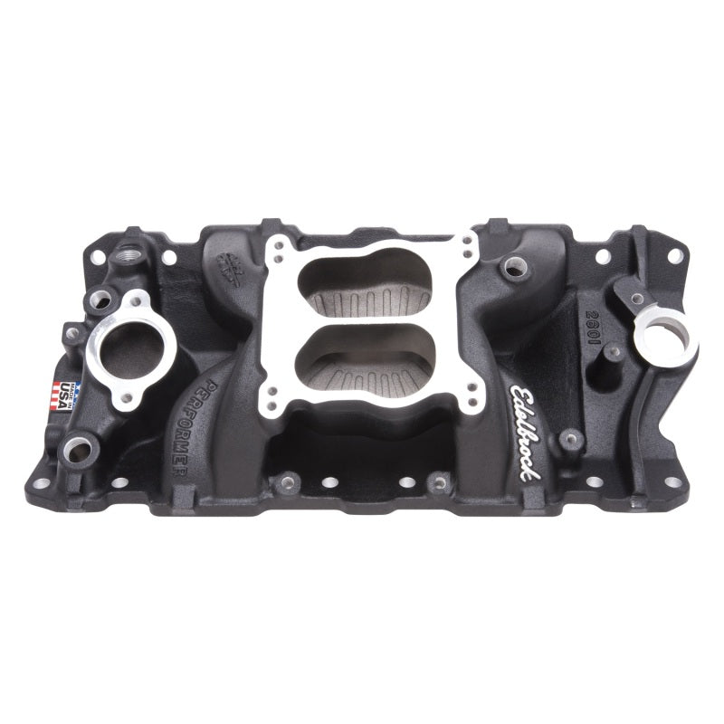 Edelbrock 26013 Manifold SBC Performer Air Gap Black