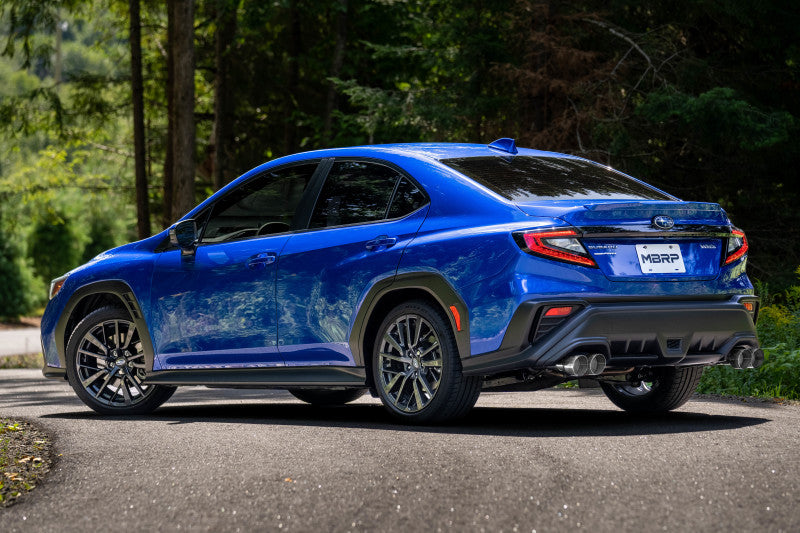 MBRP WRX 3in Cat-Back Quad Carbon Fiber Tips Race Profile Exhaust