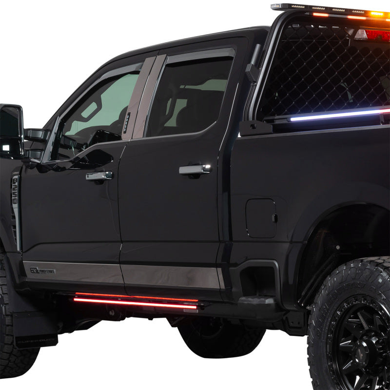 Putco for 2015-2024 Chevrolet Silverado HD Blade Rocker Kits Sideliners - Red/Blue with White Override