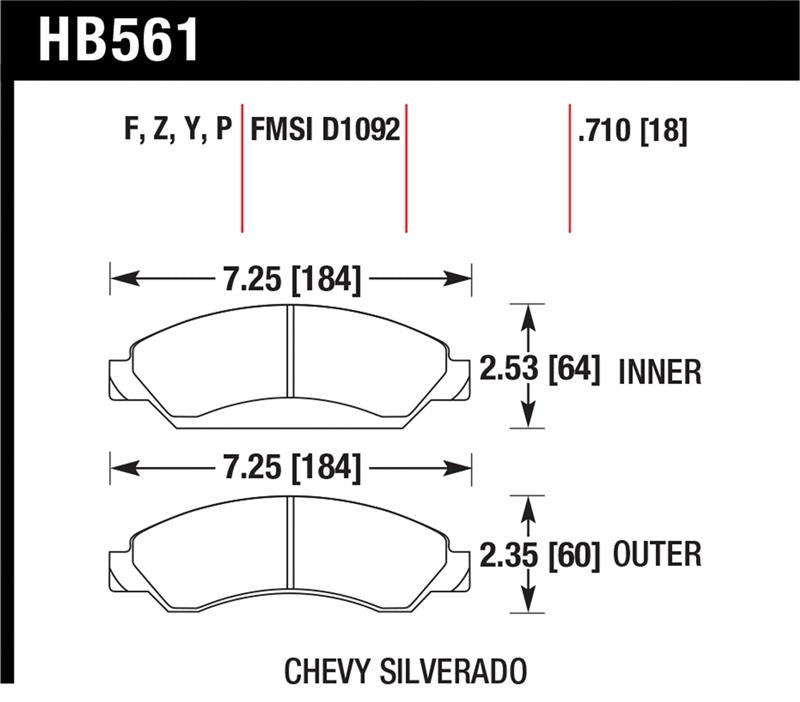 Hawk Performance HB561F.710 HPS Performance Street Brake Pads
