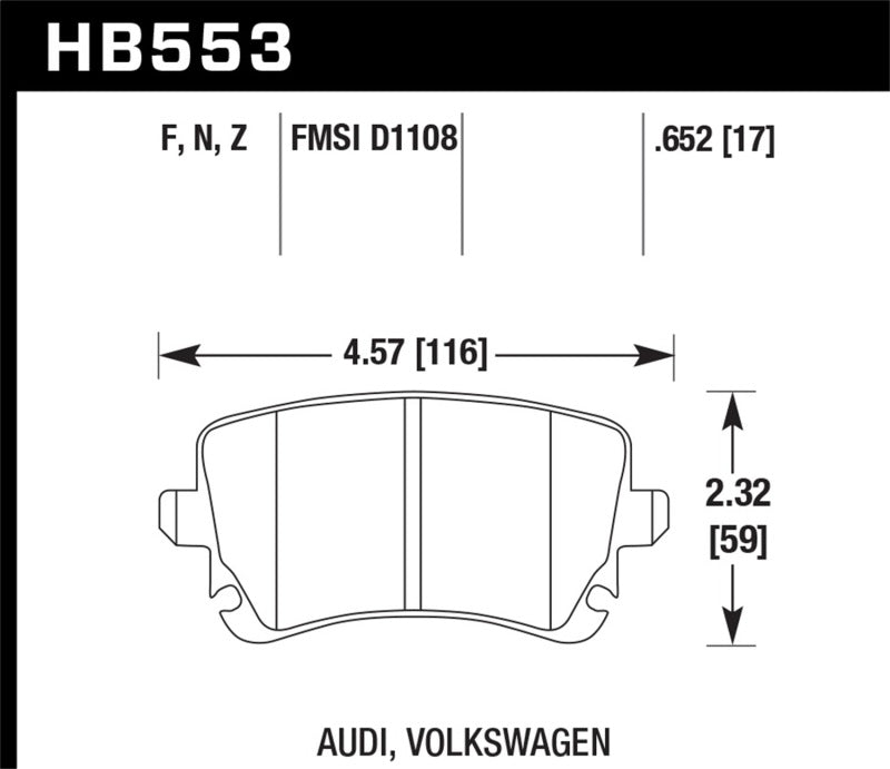 Hawk Performance HB553F.652 HPS Performance Street Brake Pads