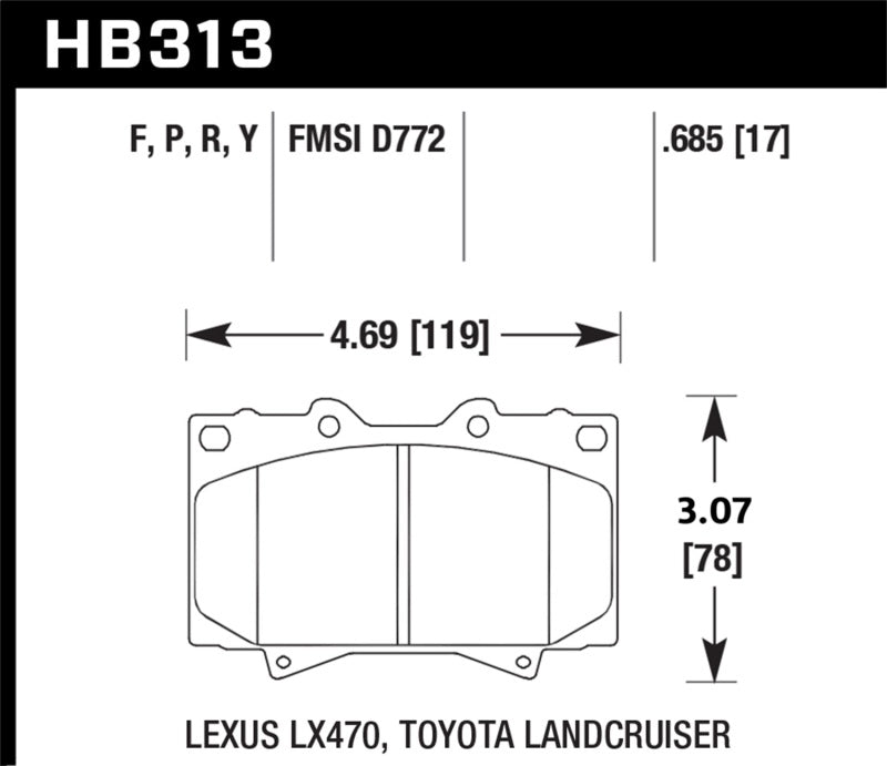 Hawk Performance HB313Y.685 LTS Light Truck and SUV Street Brake Pads