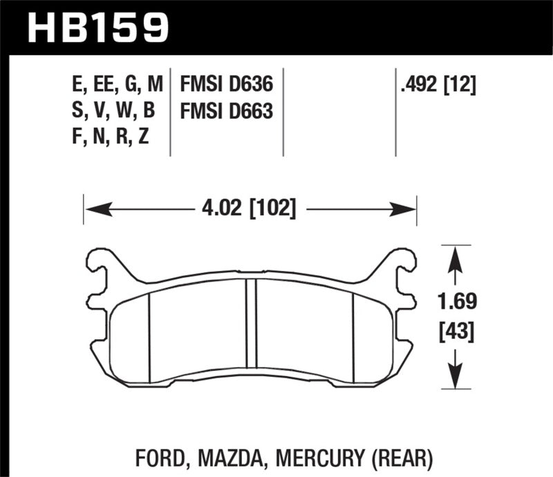 Hawk Performance HB159F.492 HPS Performance Street Brake Pads