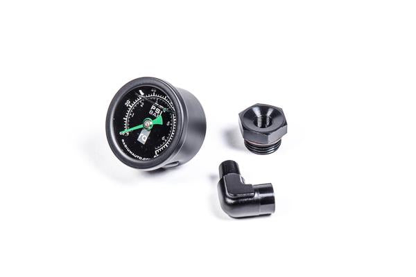 Radium 0-100Psi Fuel Pressure Gauge with 8AN ORB Adapter, 90Deg - #20-0386