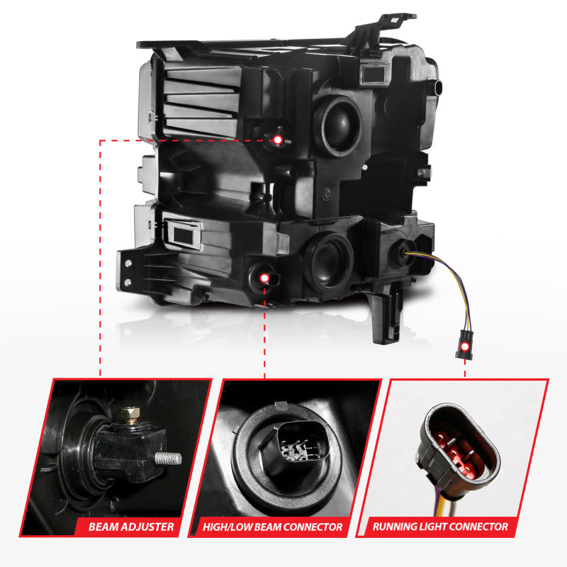 ANZO 2019-2022 Chevrolet Silverado 1500 LED Projector Headlights - Passenger Side