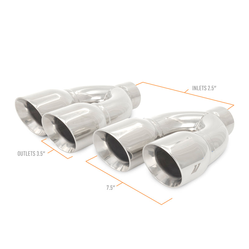 Mishimoto Universal Steel Muffler Tip 2.5in Inlet Dual Y Polished - #MMEXH-TIP-QY25P