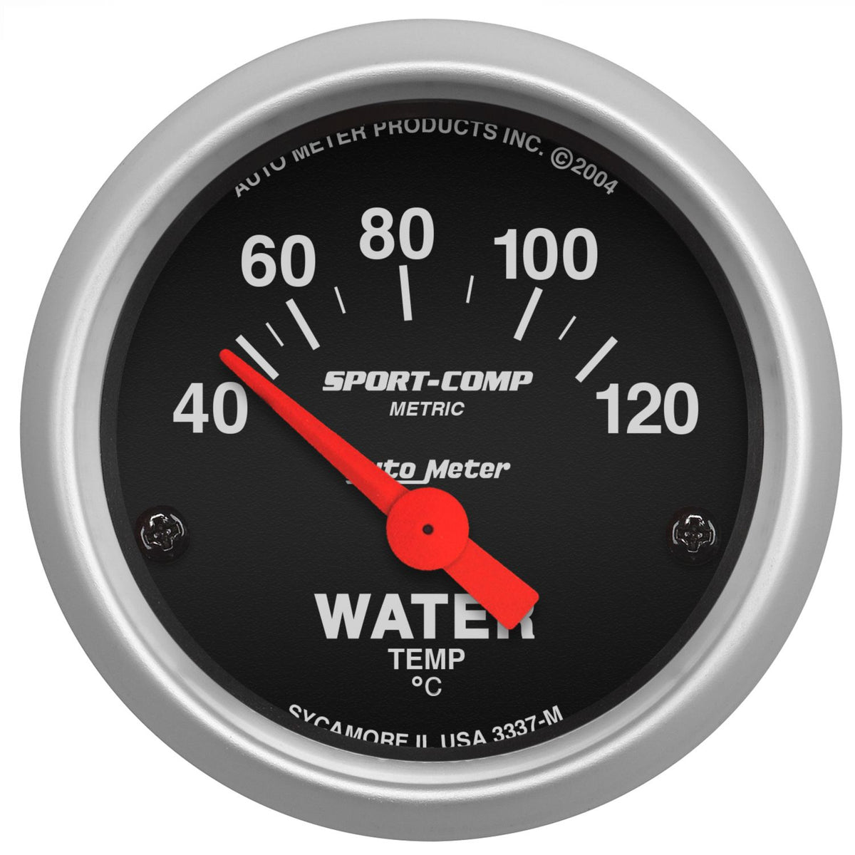 AutoMeter 3337-M Sport-Comp 52mm 40-120 Degrees C Short Sweep Electric Water Temperature Gauge