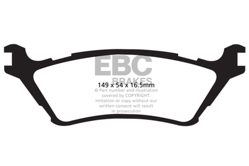EBC 15+ Ford F150 2.7 Twin Turbo (2WD) Extra Duty Rear Brake Pads ED91891