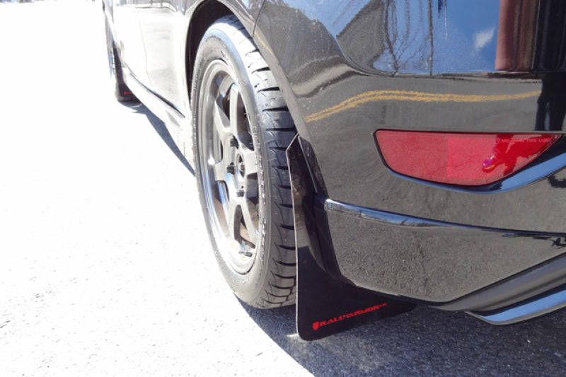 Rally Armor UR Mud Flaps - 2014-2019 Ford Fiesta - Red/White Logo - #MF29-UR-RD/WH