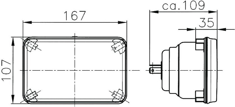 HELLA 003177001 Module 164 x 103mm H4 12V ECE Headlamp