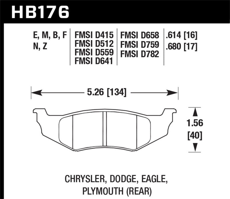 Hawk Performance HB176F.614 HPS Performance Street Brake Pads