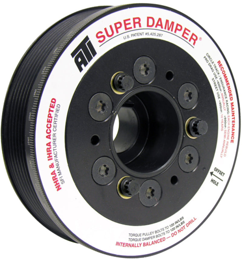 ATI Performance Products 918253 Super Damper Harmonic Balancer 5.67 in Aluminum 6 Groove 3% Overdrive for 2008-2015 Mitsubishi Lancer Evolution X (4B11T)
