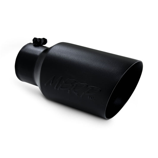 MBRP T5072BLK Exhaust Tip - 6" OD Dual Wall Angled 4" inlet 12" length | Black Coated