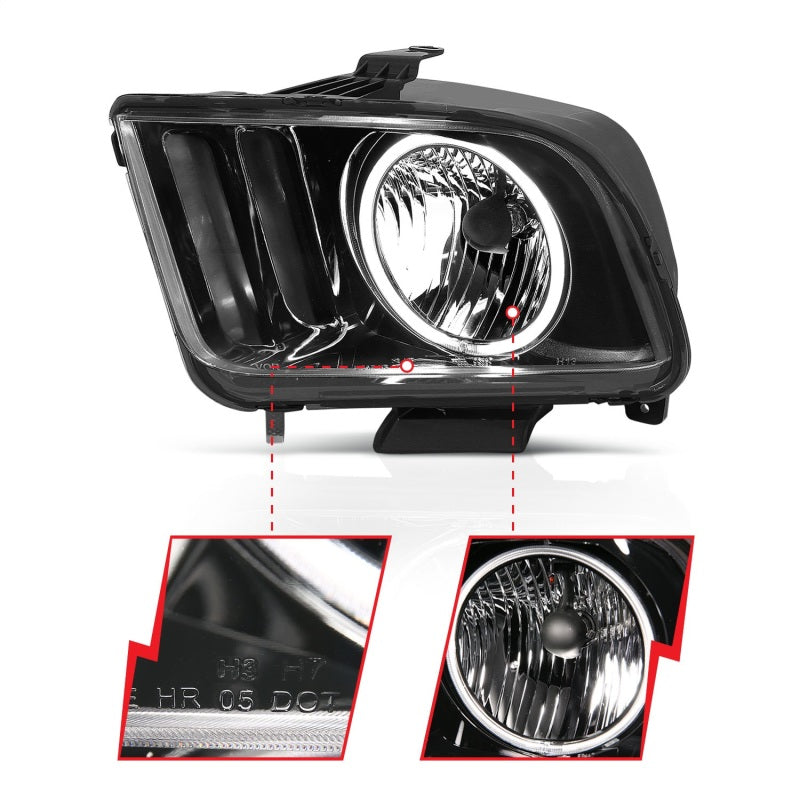 ANZO 2005-2009 Ford Mustang Crystal Headlights
