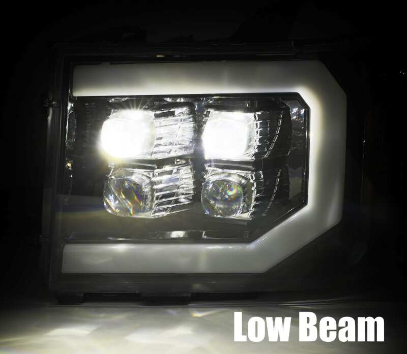 AlphaRex 880608 07-13 GMC 1500 HD NOVA LED Projector Headlights Plank - Jet Black w/Activation Light/Sequential Signal/DRL
